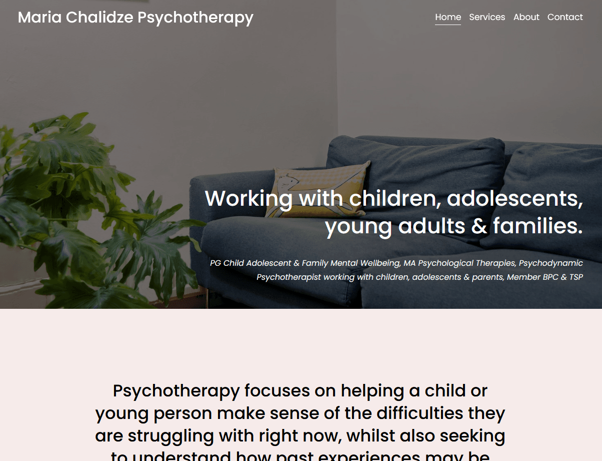 Maria Chalidze Psychotherapy project screenshot